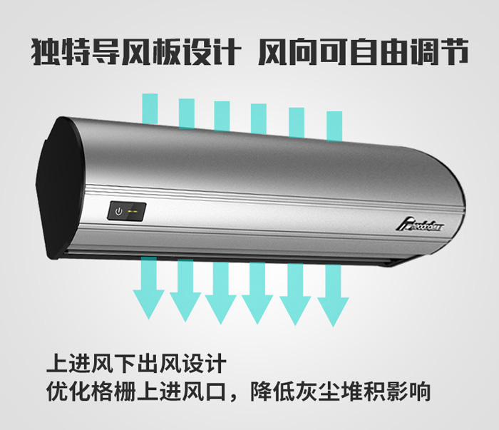 獨(dú)特導(dǎo)風(fēng)板設(shè)備，風(fēng)向可自由調(diào)節(jié)